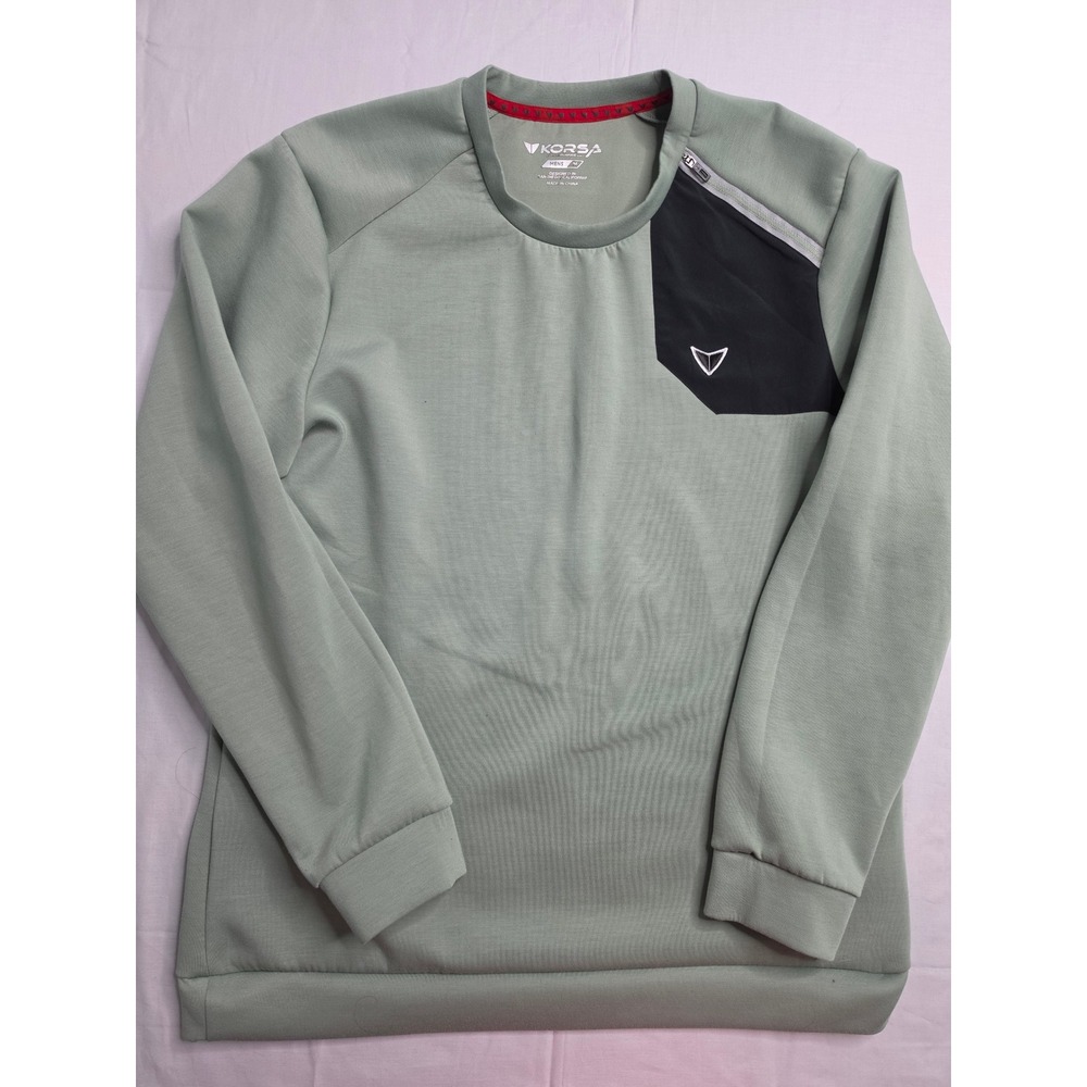 Korsa by Road Runner Sports Sweatshirt Men's Medium Olive Green Shoulder Zip
